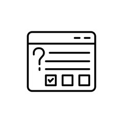 Poster - Online quiz outline icons, minimalist vector illustration ,simple transparent graphic element .Isolated on white background