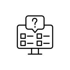 Poster - Online quiz outline icons, minimalist vector illustration ,simple transparent graphic element .Isolated on white background
