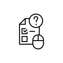 Poster - Online quiz outline icons, minimalist vector illustration ,simple transparent graphic element .Isolated on white background