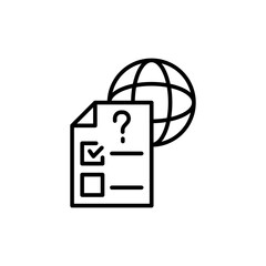 Poster - Online quiz outline icons, minimalist vector illustration ,simple transparent graphic element .Isolated on white background