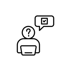 Poster - Online quiz outline icons, minimalist vector illustration ,simple transparent graphic element .Isolated on white background