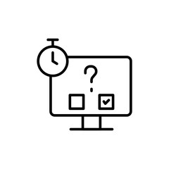 Poster - Online quiz outline icons, minimalist vector illustration ,simple transparent graphic element .Isolated on white background