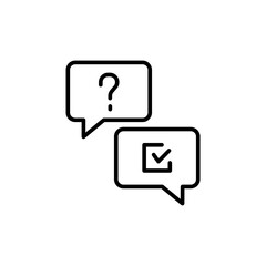 Poster - Online quiz outline icons, minimalist vector illustration ,simple transparent graphic element .Isolated on white background