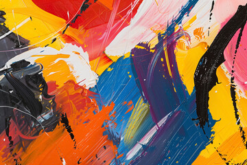 Aufkleber - An abstract expressionist masterpiece with bold, dynamic strokes and a vivid array of colors evoking intense emotions.