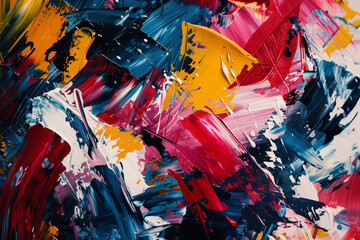 Aufkleber - An abstract expressionist masterpiece with bold, dynamic strokes and a vivid array of colors evoking intense emotions.