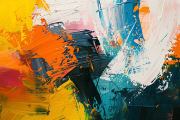 Aufkleber - An abstract expressionist masterpiece with bold, dynamic strokes and a vivid array of colors evoking intense emotions.