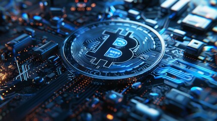 Aufkleber - The future of digital currencies, bitcoins and blockchain technology based on digital currencies. Digital currencies, gold coins, gold coin exchange markets, future global network connections. The