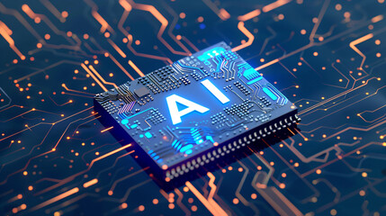 AI Chip on Circuit Board.