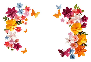 Poster - PNG Spring floral border flower petal plant.