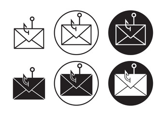 Poster - email phishing vector icon set. phishing icon with outline and glyph style., suitable for apps and w
