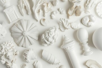 A collection of white objects