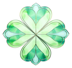 Sticker - PNG Clover leaf pattern jewelry art.