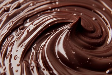 Poster - Indulge in the luxurious experience of a swirling, rich, and creamy dark chocolate texture with glossy, melted waves and peaks