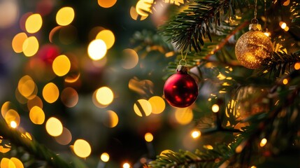 Poster - Bokeh captured from Christmas tree lights