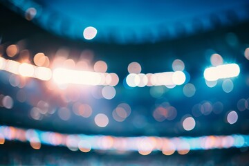 Poster - Vibrant bokeh effect created by stadium lights, perfect for event and sports backgrounds