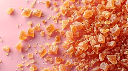Wall Mural - tiny bits of toffee on a bright pink background