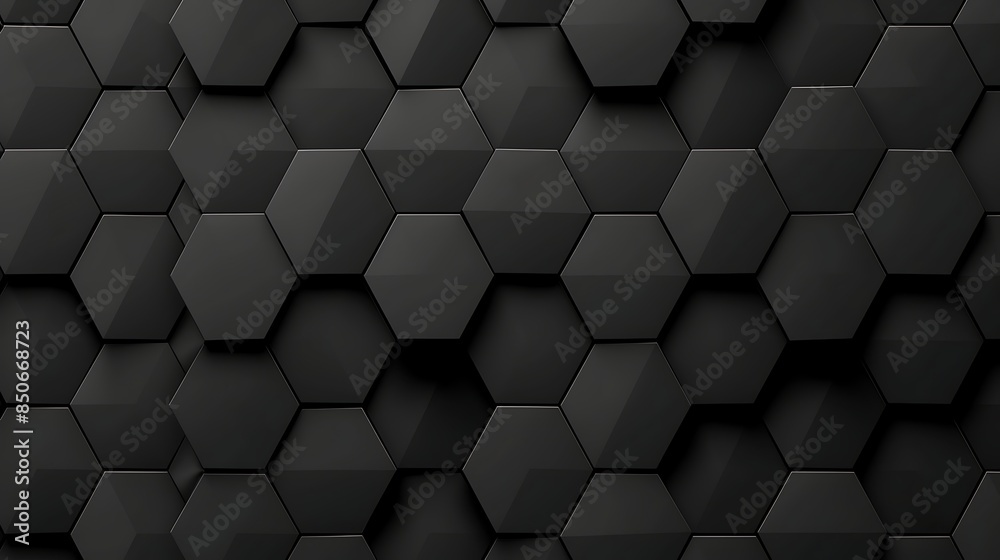 Black hexagons with lights background