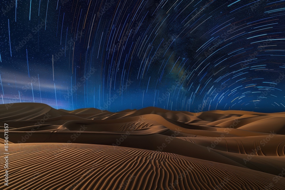 Serene Desert Dunes under a Celestial Night Sky - Capturing the ...