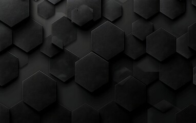 Wall Mural - Black hexagons with lights background