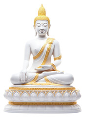 Canvas Print - PNG White Buddha statue buddha white background representation