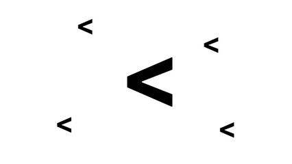 Poster - Zoom in and out animation the less symbol. Large black symbol in the center and four small symbols around. Seamless looped 4k animation on white background