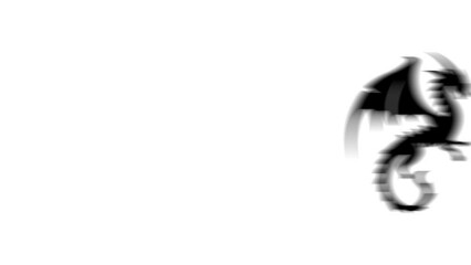 Poster - Animation set, dragon symbol. Animations: transparency, zooms, transition top to down, transition left to right, slide up to down, slide left to right