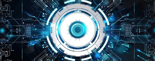 Wall Mural - a circular background with a technology concept