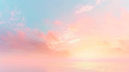 Wall Mural - Morning clear sky background with light pink and orange hues