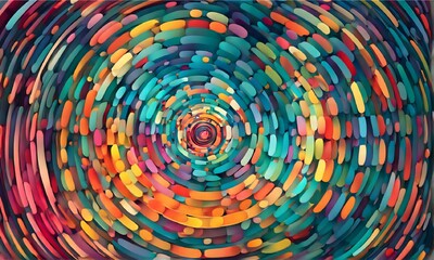 Wall Mural - abstract colorful concentric circle pattern