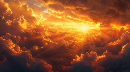 Canvas Print - clouds in a dramatic sky at sunrise