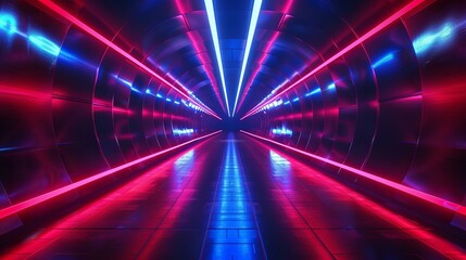 Wall Mural - Red Blue Tunnel Abstract Background