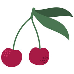 Wall Mural - Abstract cherry illustration in cartoon style in PNG