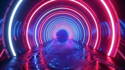 Wall Mural - Red Blue Tunnel Abstract Background