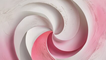 abstract painting featuring a harmonious blend of white and pink hues, swirling patterns, with subtl