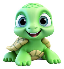 Sticker - PNG Cute baby turtle background reptile cartoon animal.