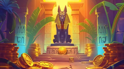 The Ancient Egyptian background isolation for game background, Illustration