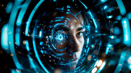 Poster - Portrait of a cyber woman