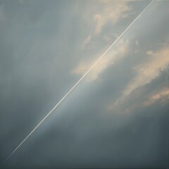 Wall Mural - Cloudy Sky with Contrail