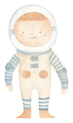 Wall Mural - PNG Astronaut boy character baby toy portrait.