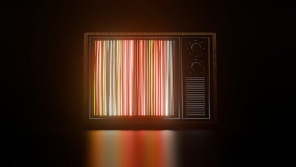 Poster - Retro TV Loading Animation: Dynamic Neon Lines and Glowing Visual Effects