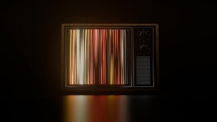 Poster - Retro TV Loading Animation: Dynamic Neon Lines and Glowing Visual Effects