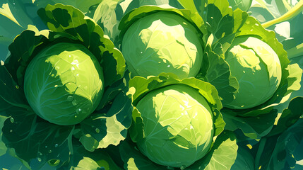 Wall Mural - Fresh cabbage with outer leaves starting to decay