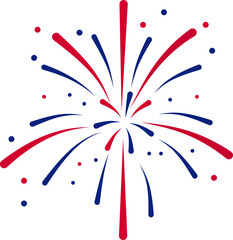 Wall Mural - fireworks fourth of july.fireworks with a red and blue stars and sparks . united states of america i