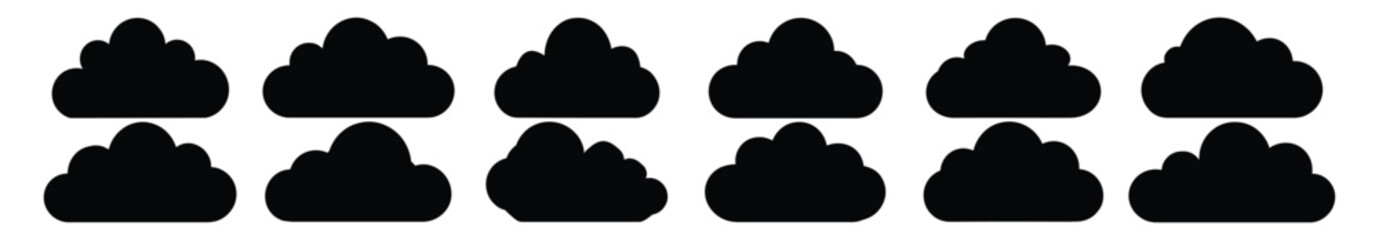 Wall Mural - Cloud silhouette set vector design big pack of illustration and icon