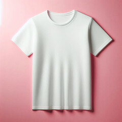 Canvas Print - Blank White T-Shirt Mockup Template On Pink Background
