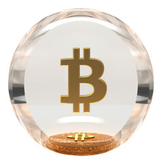 Sticker - PNG  Bitcoin icon glass investment cosmetics.