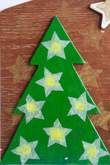 Sticker - rustic holiday tree adorned with stars