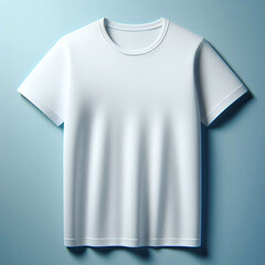 Sticker - Blank White T-Shirt Mockup Template On Blue Background