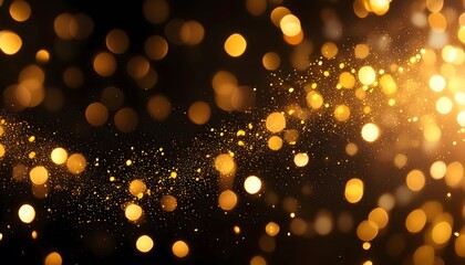 Wall Mural - Yellow particles abstract bokeh background