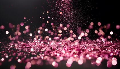 Wall Mural - Pink particles abstract bokeh background